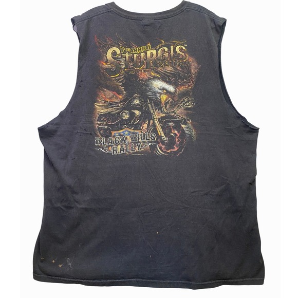 Anvil Other - Sturgis Shirt Mens 2XL Bike Ralley Motorcycle Grunge AOP Biker Streetwear